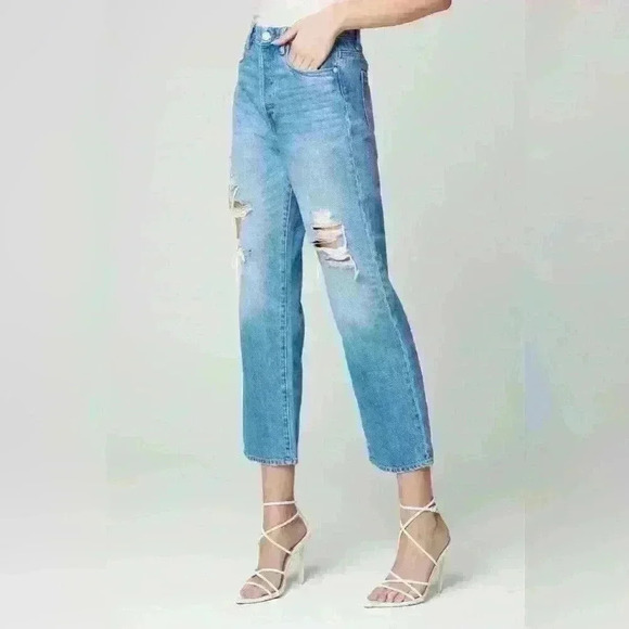 NEW BLANK NYC MSRP:$98) Baxter Rib Cage Straight Leg Jean W/Rips - 4 button fly! - Picture 5 of 5